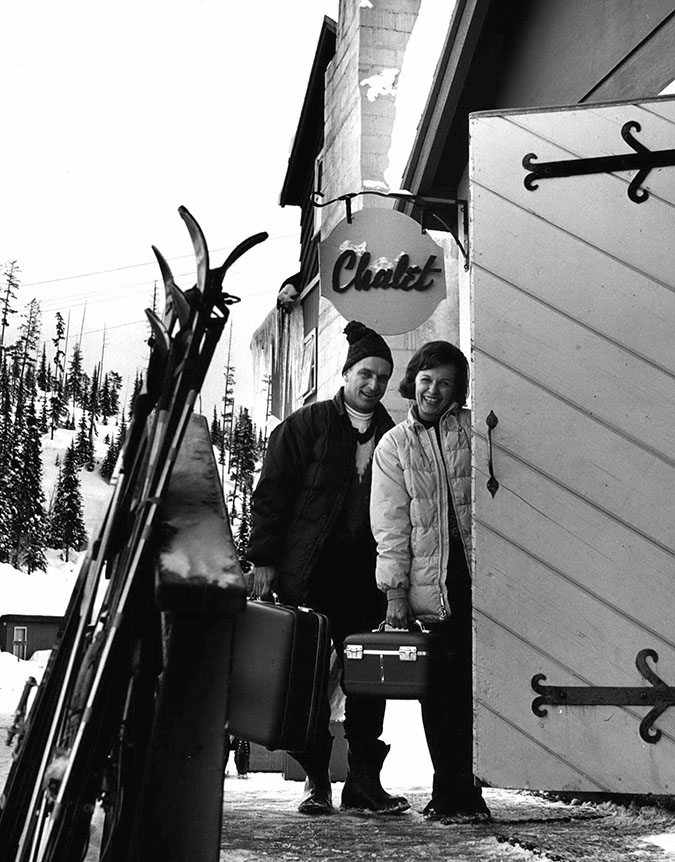 Skiers check in to Big Mountain Chalet circa 1965. Skiers check in to Big Mountain Chalet circa 1965.